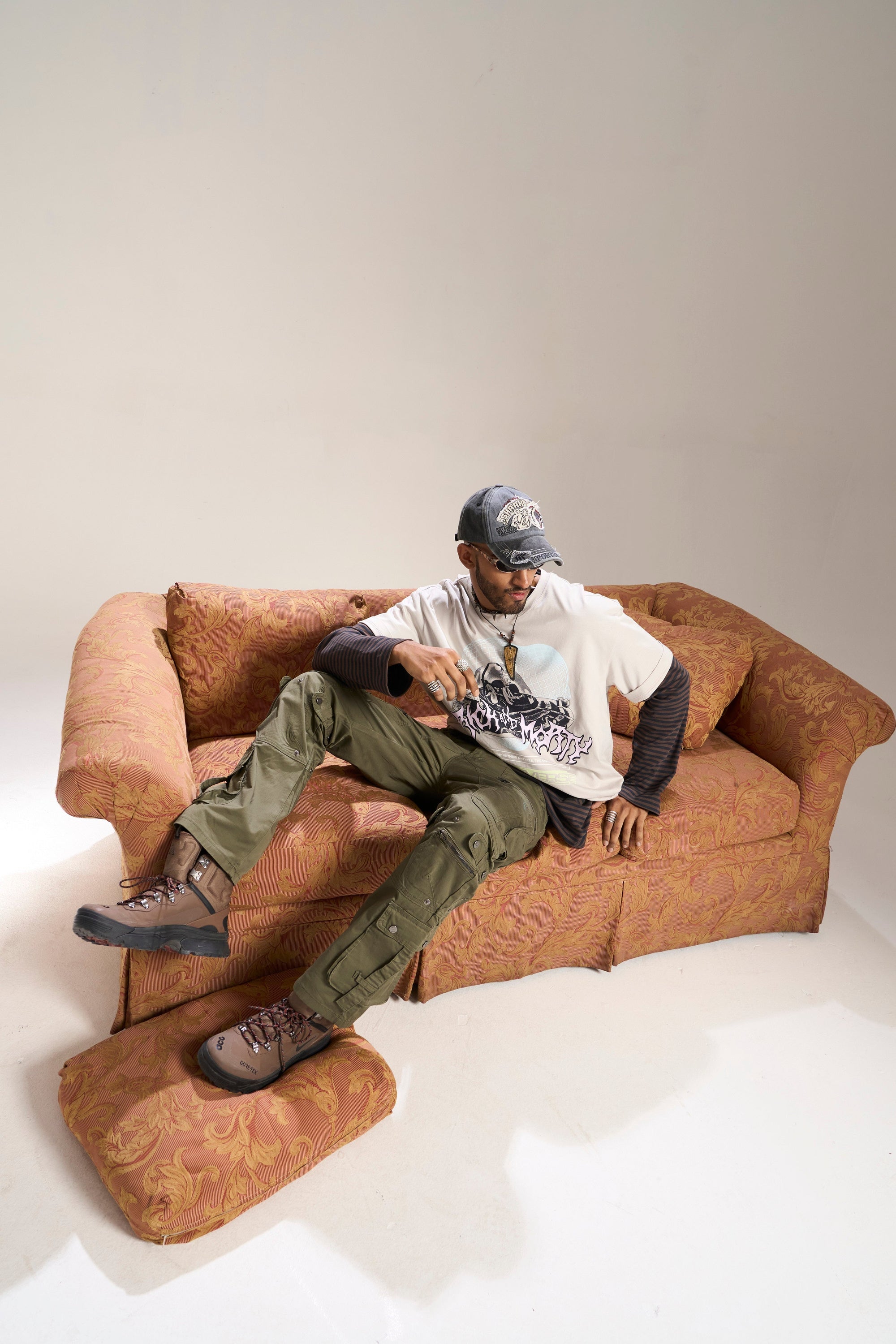 OLIVE RELAXED FIT CARGO JEAN