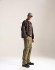 OLIVE BAGGY FIT JEAN WITH LOADED CARGO POCKETS