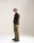 OLIVE BAGGY FIT JEAN WITH LOADED CARGO POCKETS