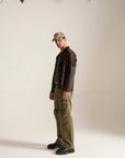 OLIVE BAGGY FIT JEAN WITH LOADED CARGO POCKETS