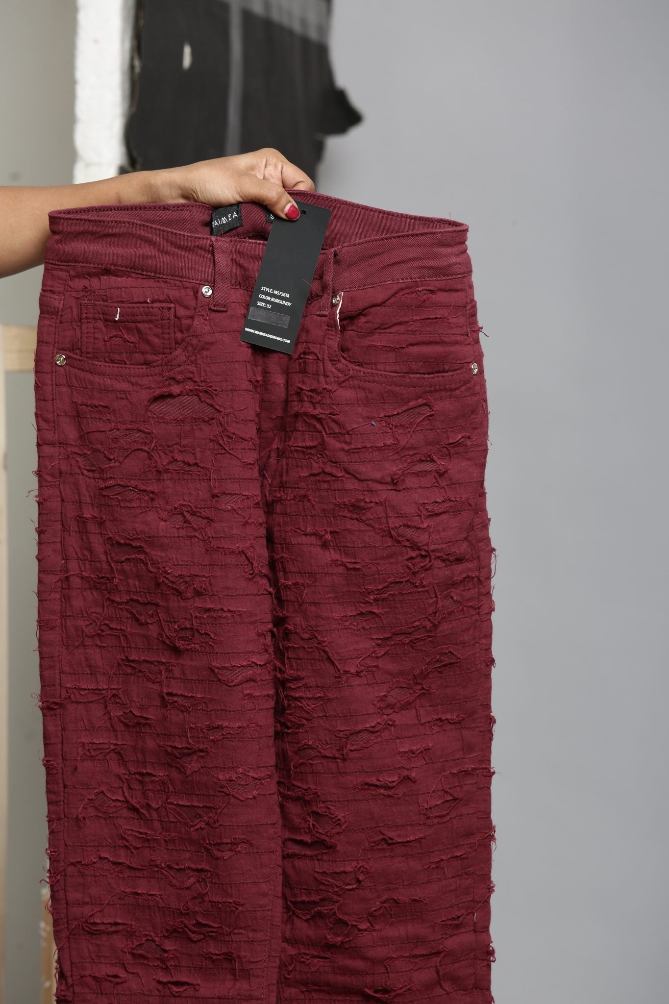 Waimea Burgundy Jeans (M5756)