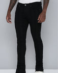 Men's Stacked Fit Black Color Jeans