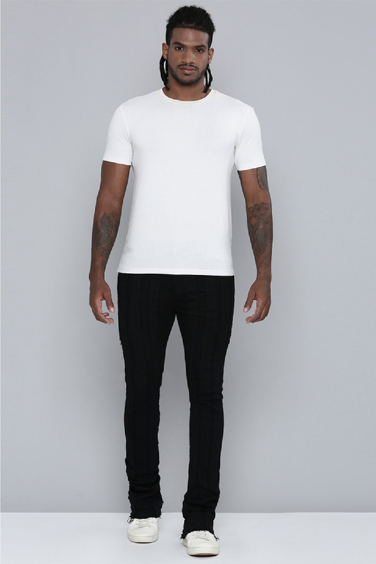 Men's Stacked Fit Black Color Jeans