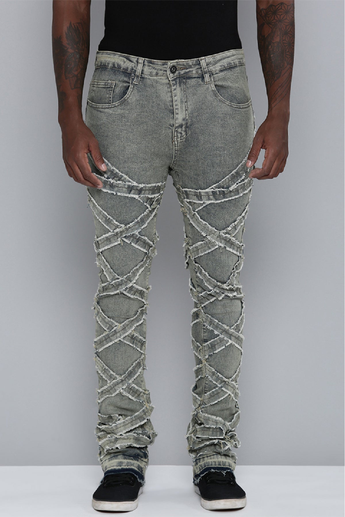 Men's Stacked Fit Antique Bleach Color Jeans