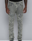 Men's Stacked Fit Antique Bleach Color Jeans