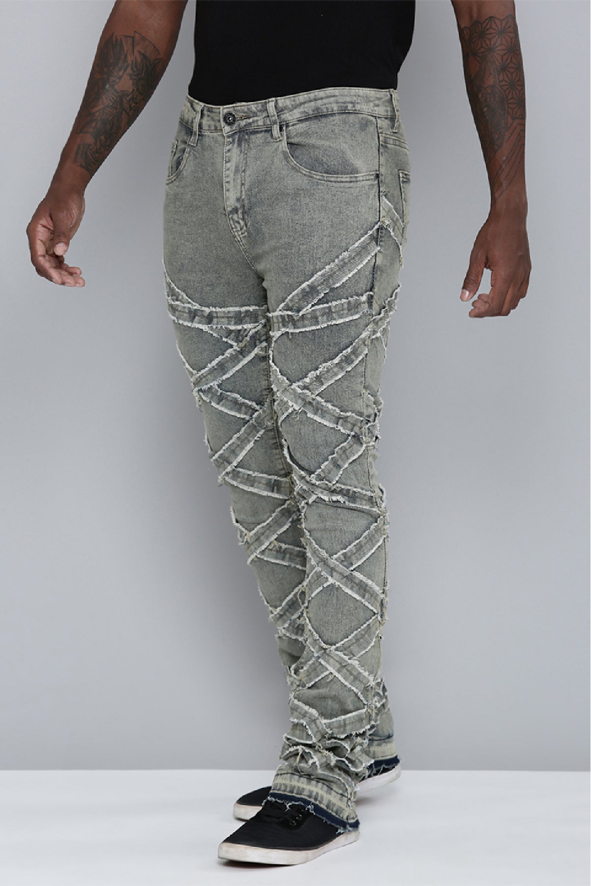 Men's Stacked Fit Antique Bleach Color Jeans