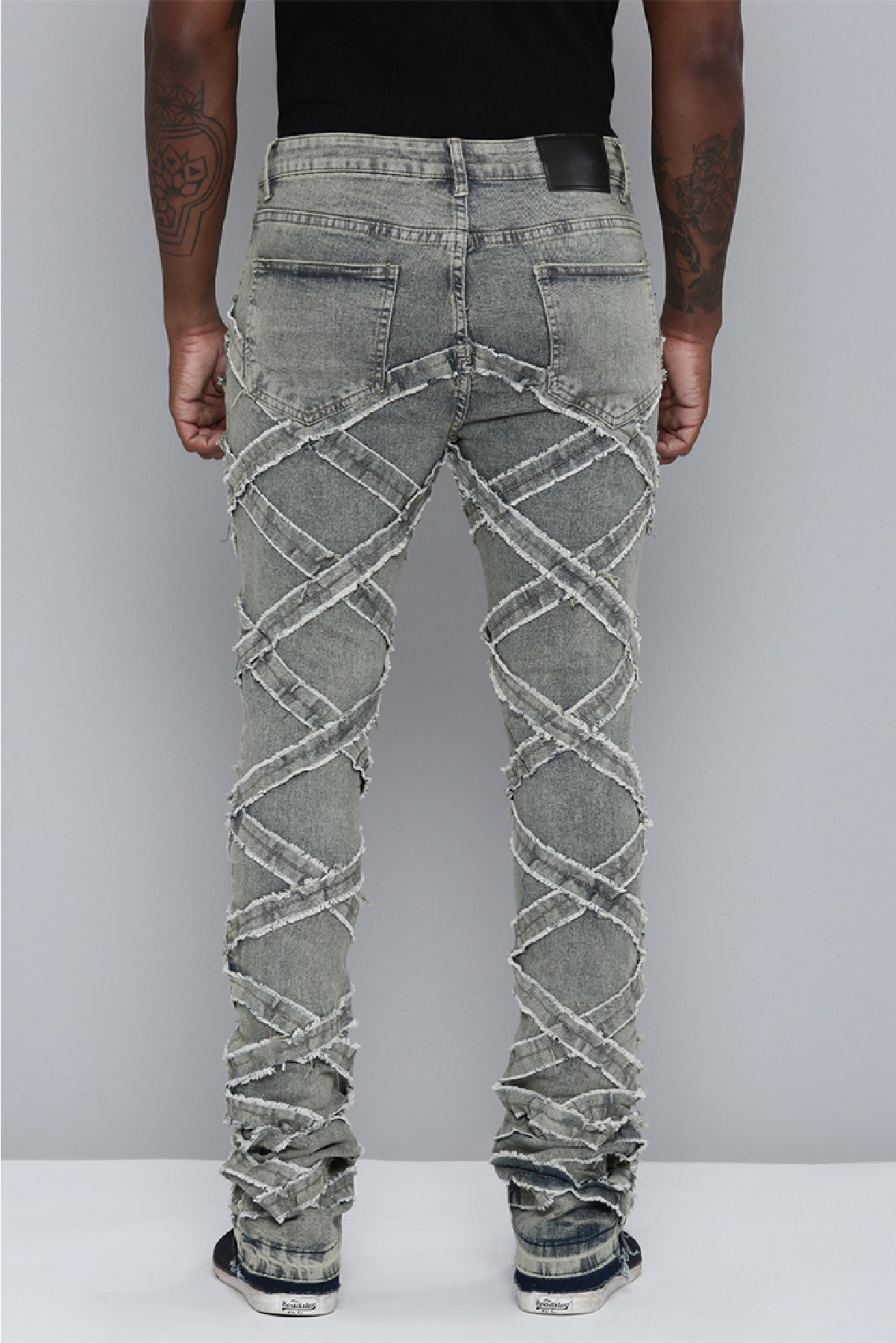 Men's Stacked Fit Antique Bleach Color Jeans