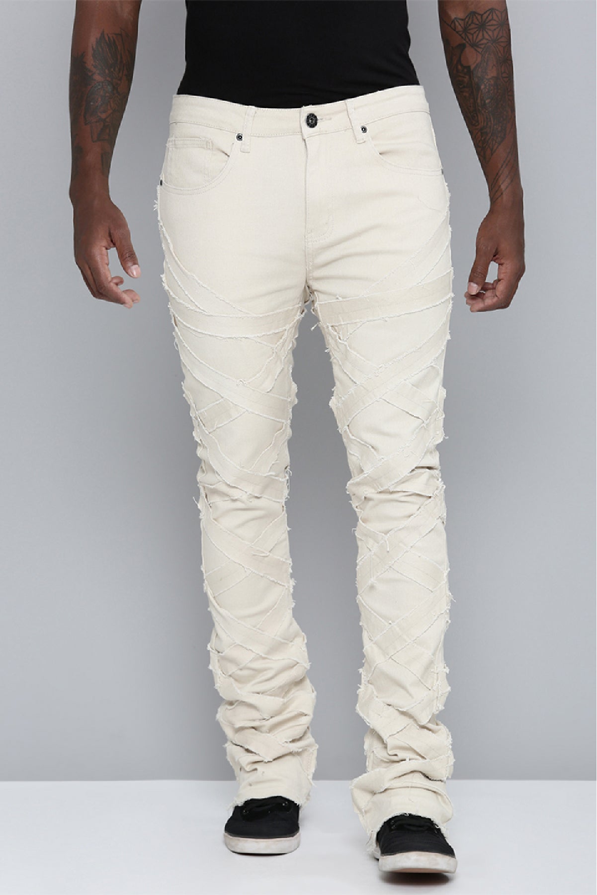 Men's Stacked Fit Bone Color Jeans