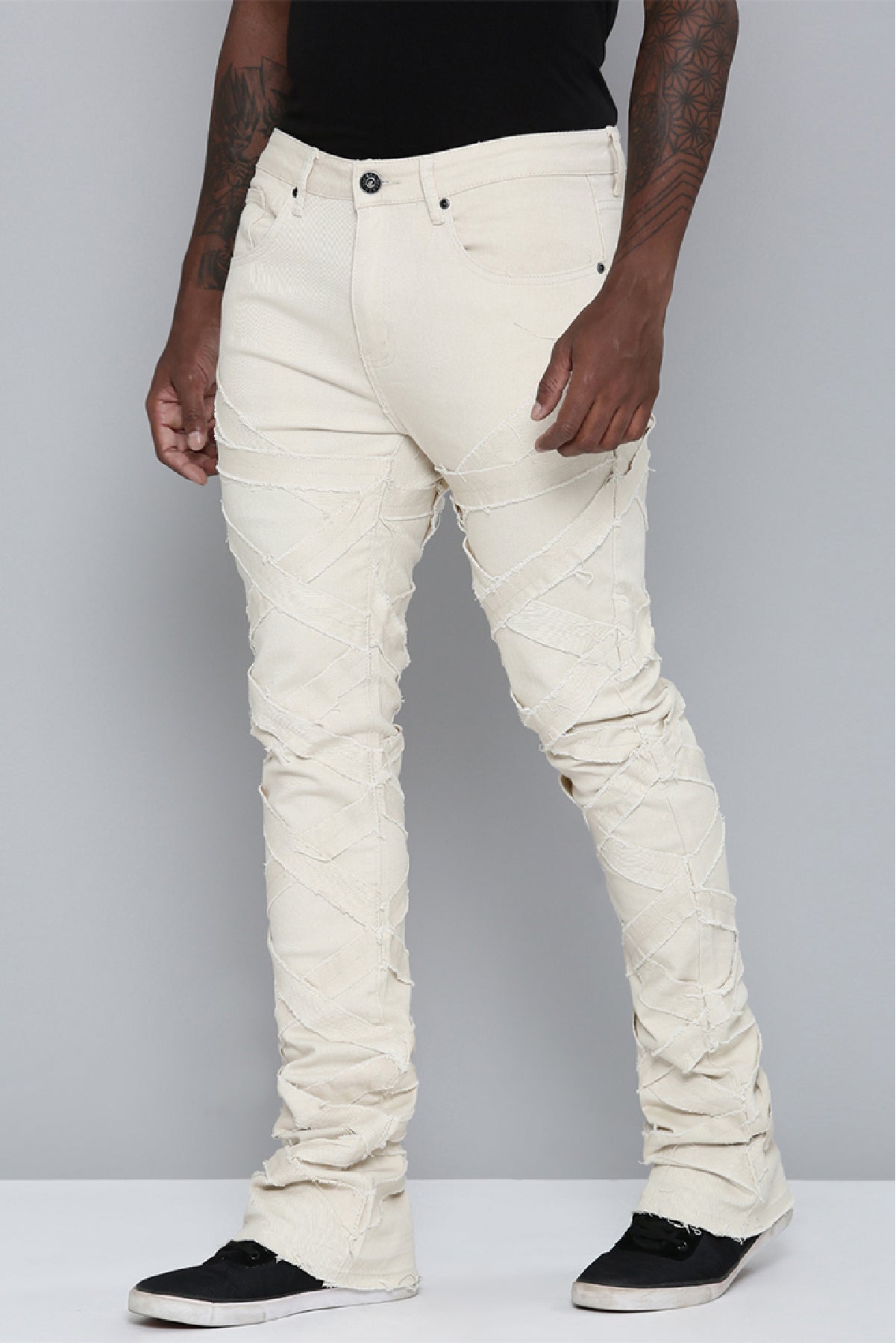 Men's Stacked Fit Bone Color Jeans