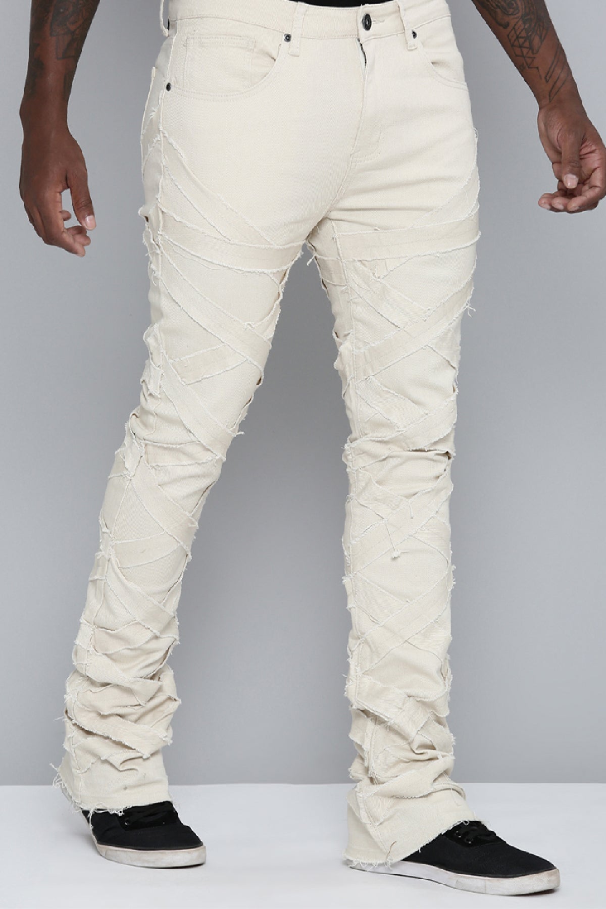 Men's Stacked Fit Bone Color Jeans