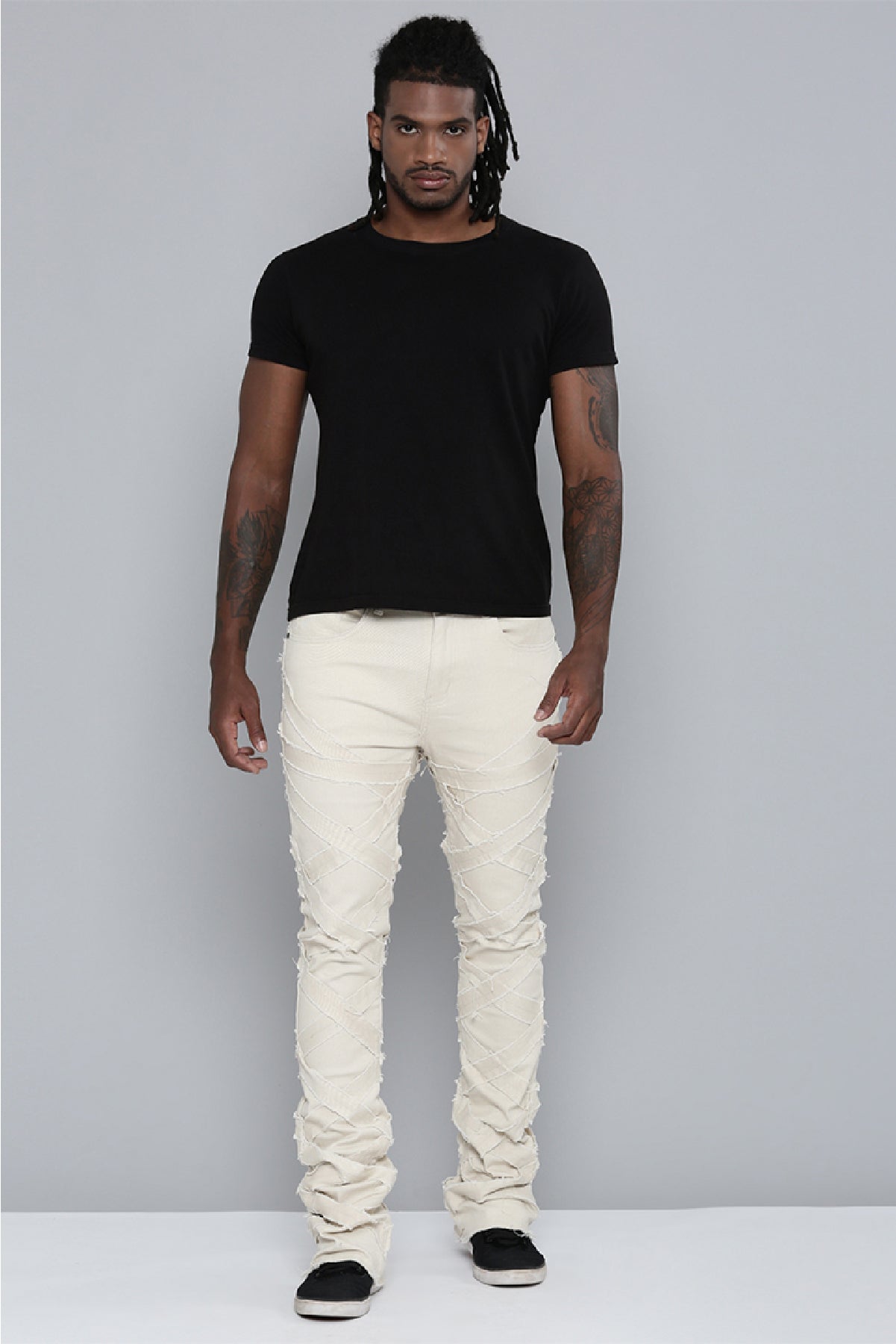 Men's Stacked Fit Bone Color Jeans