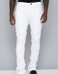 Men's Stacked Fit White Color Jeans