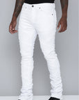 Men's Stacked Fit White Color Jeans