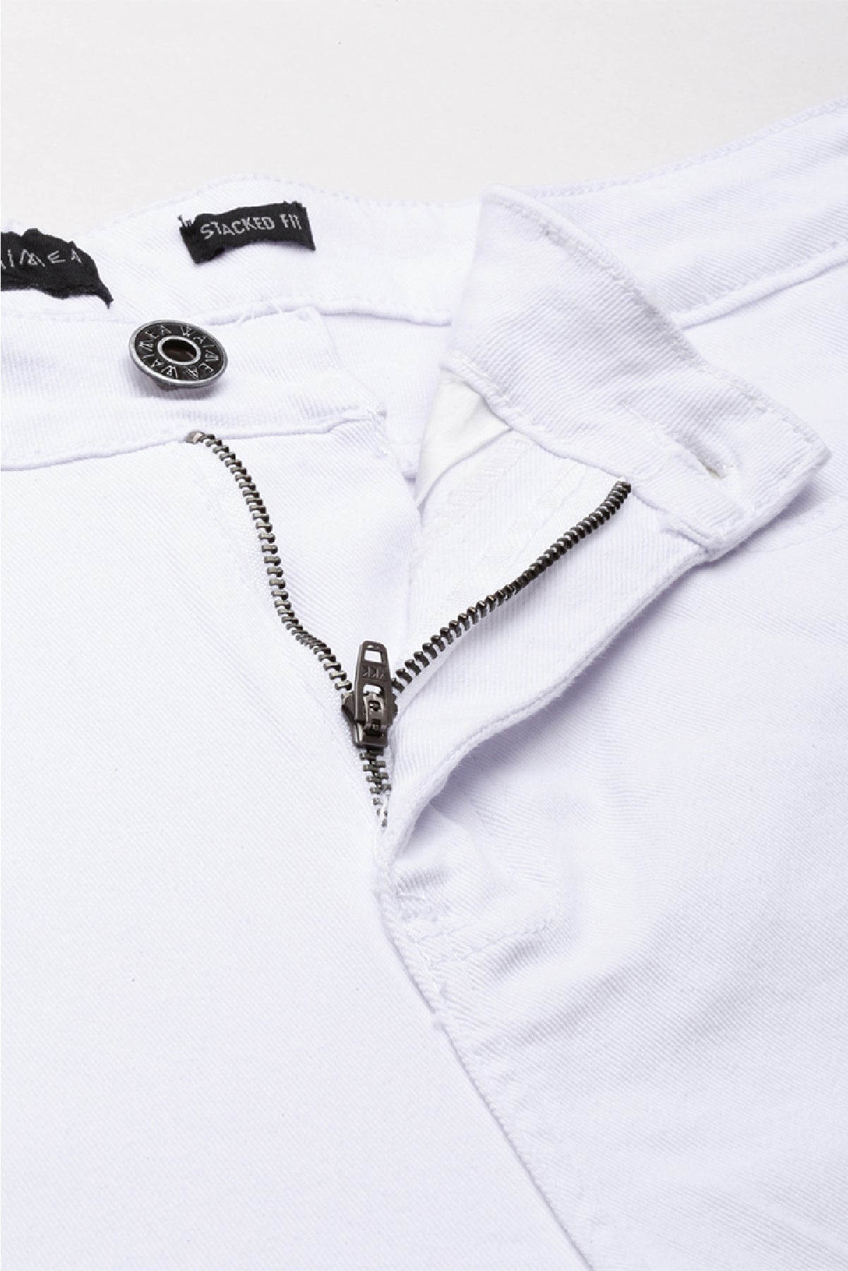 Men's Stacked Fit White Color Jeans