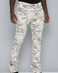 Men's Stacked Fit Bone Camo Color Jeans