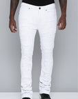 Men's Stacked Fit White Color Jeans