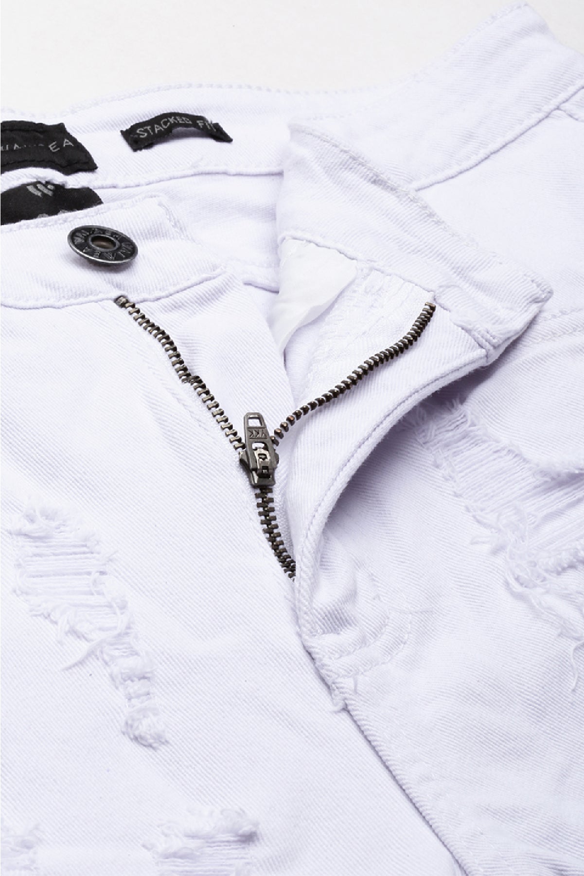 Men's Stacked Fit White Color Jeans