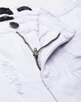 Men's Stacked Fit White Color Jeans