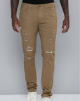 Men's Skinny Fit Khaki Color Jeans