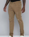 Men's Skinny Fit Khaki Color Jeans