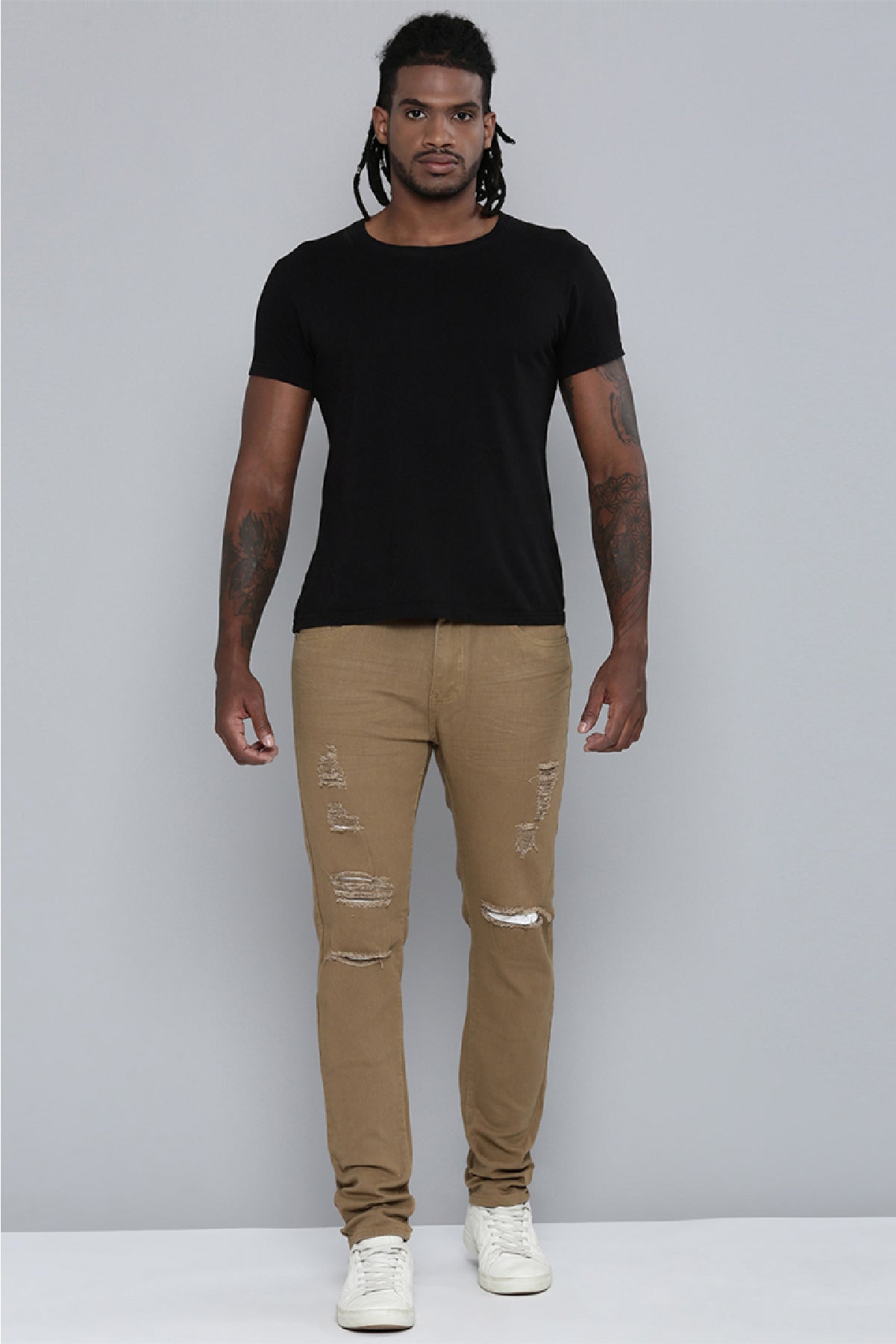 Men's Skinny Fit Khaki Color Jeans