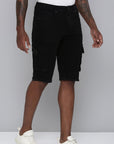 Men's Skinny Fit Jet Black Color Shorts