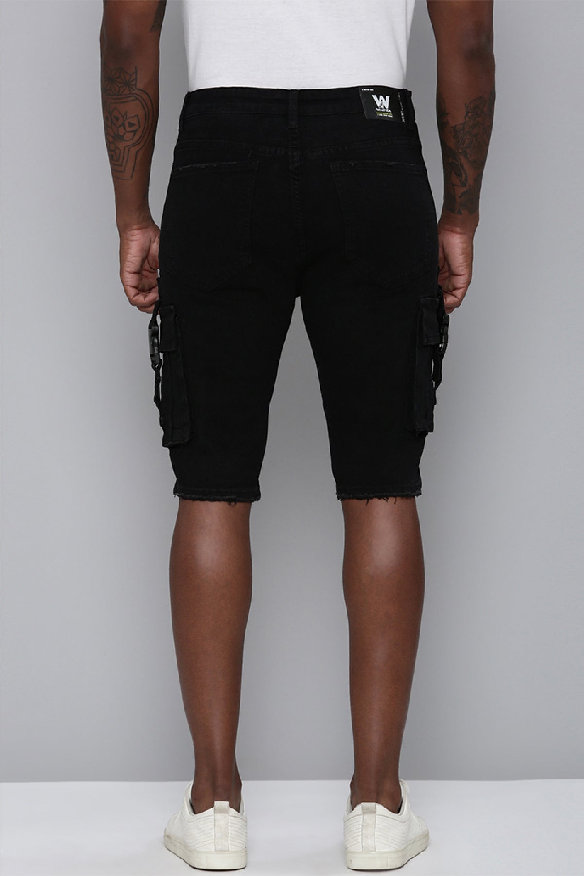 Men's Skinny Fit Jet Black Color Shorts